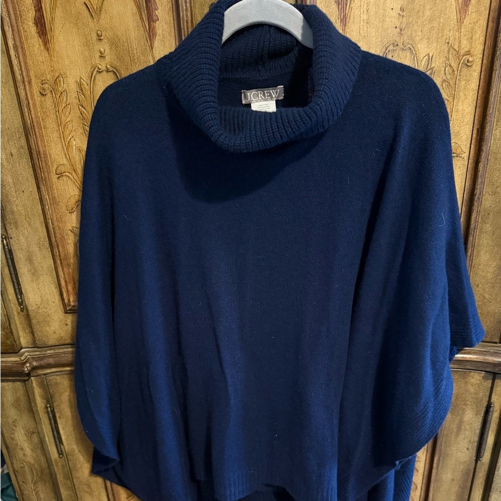 J. Crew Women's Deep Blue Cowl Neck Sweater